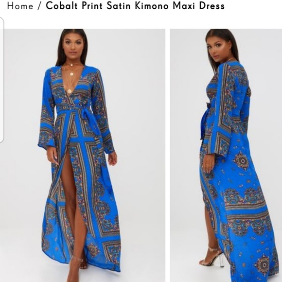 pretty little thing cobalt blue dress